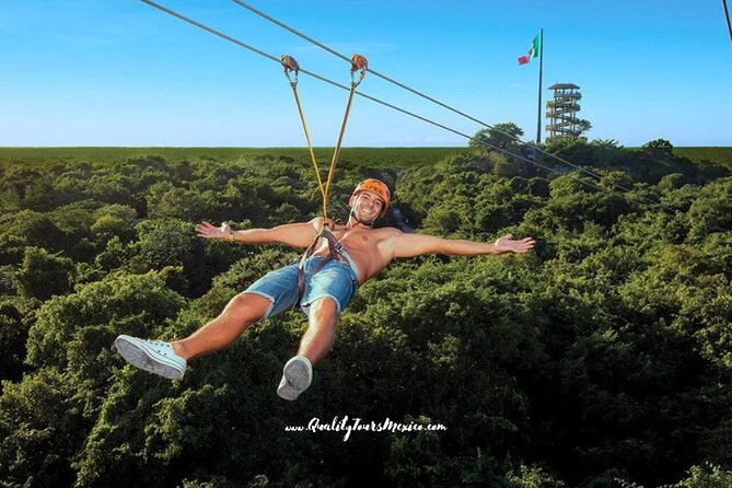Xplor zip line park with transportation - Two underground river circuits by raft