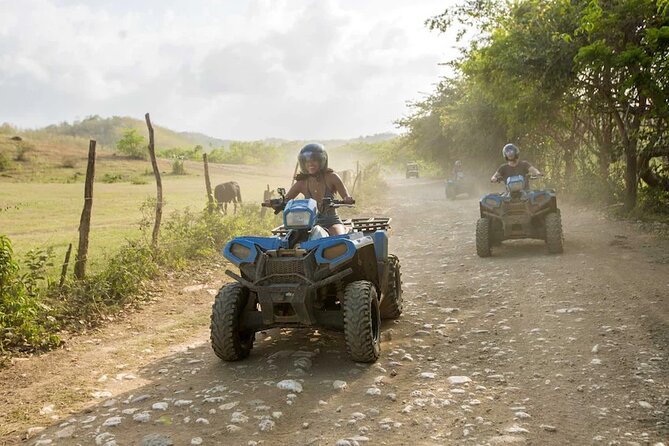 Zip-lining/Horseback Rides/Cat & Atv Inclusive Act with Transpo From Montego Bay - ATV trails with puddles and rougher ground