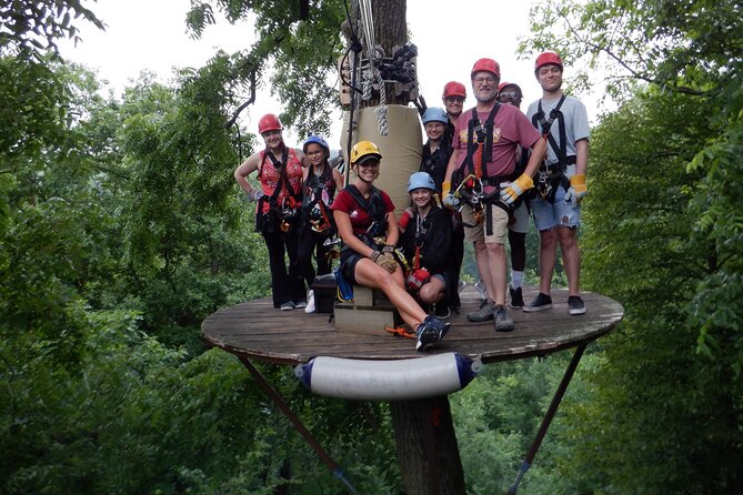 Zipline Adventure in Galena, Illinois - Crossing the 140-Foot Suspended Sky Bridge