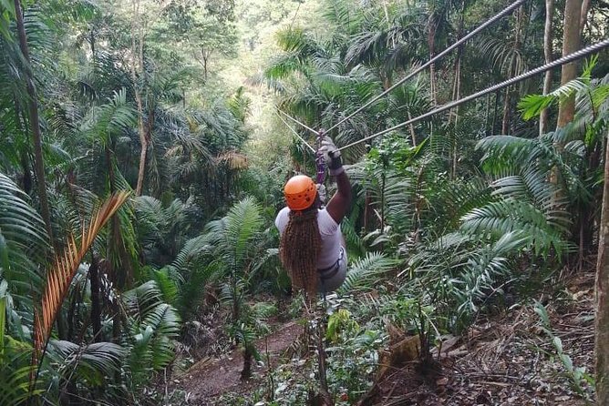 Zipline Adventure In The Rainforest - Getting fitted and ready for the first line