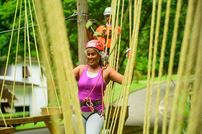 Zipline Experience & Obstacle Course at Harrison's Cave by Chukka - The 14-element Gully Challenge Course