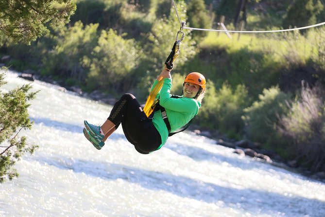 Ziplining across the Beautiful Gallatin River - Reaching the 55-Foot Tree Platform