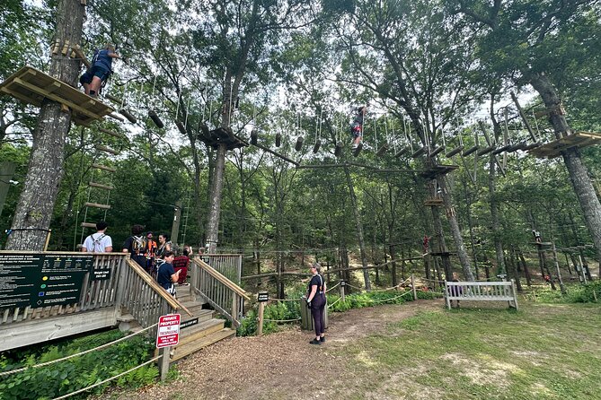 Ziplining and Climbing at The Adventure Park on Cape Cod - A forest course instead of a one-ride zip line
