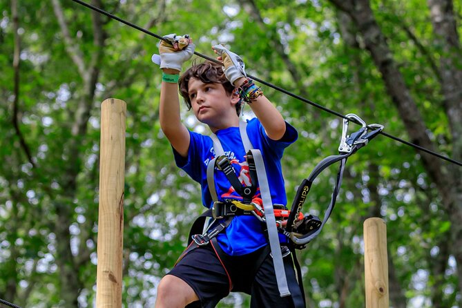 Ziplining and Climbing at The Adventure Park on Cape Cod - Safety support makes a difference